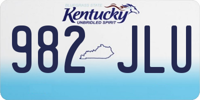KY license plate 982JLU