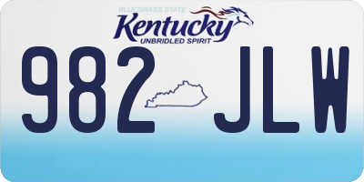 KY license plate 982JLW