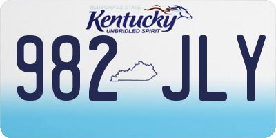 KY license plate 982JLY