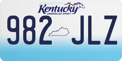 KY license plate 982JLZ
