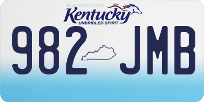 KY license plate 982JMB