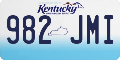 KY license plate 982JMI
