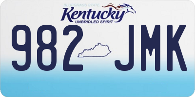 KY license plate 982JMK