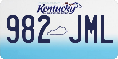 KY license plate 982JML