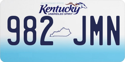 KY license plate 982JMN