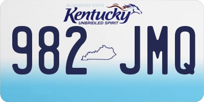 KY license plate 982JMQ