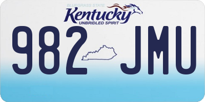 KY license plate 982JMU