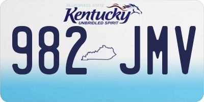 KY license plate 982JMV