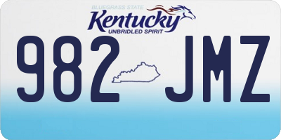 KY license plate 982JMZ