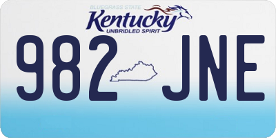 KY license plate 982JNE