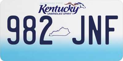 KY license plate 982JNF