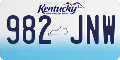 KY license plate 982JNW