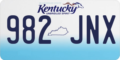 KY license plate 982JNX