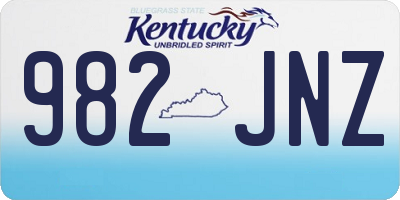 KY license plate 982JNZ