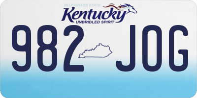 KY license plate 982JOG