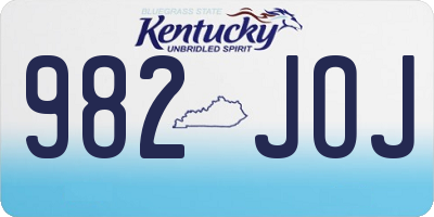 KY license plate 982JOJ