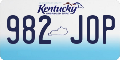 KY license plate 982JOP