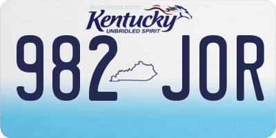 KY license plate 982JOR