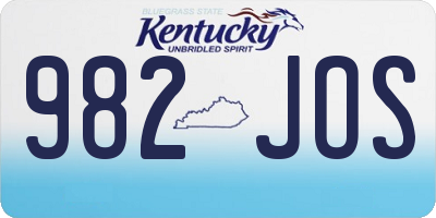 KY license plate 982JOS