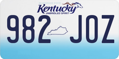 KY license plate 982JOZ