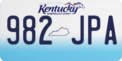 KY license plate 982JPA