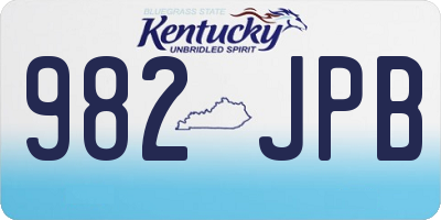 KY license plate 982JPB