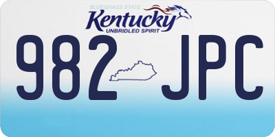 KY license plate 982JPC