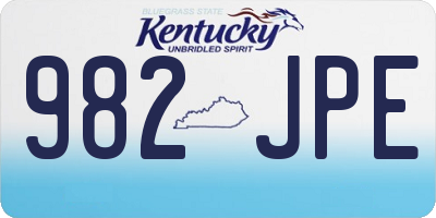 KY license plate 982JPE