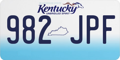 KY license plate 982JPF