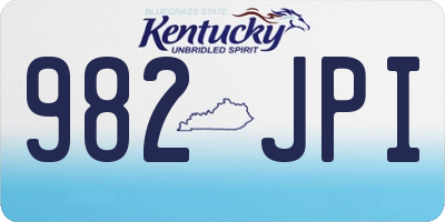 KY license plate 982JPI
