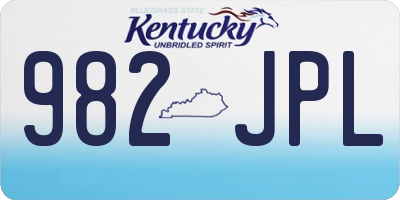 KY license plate 982JPL