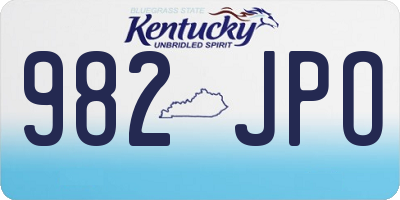 KY license plate 982JPO