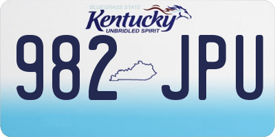 KY license plate 982JPU