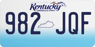 KY license plate 982JQF