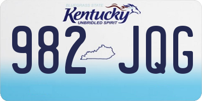 KY license plate 982JQG