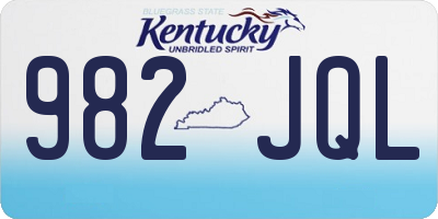KY license plate 982JQL