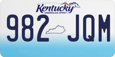 KY license plate 982JQM