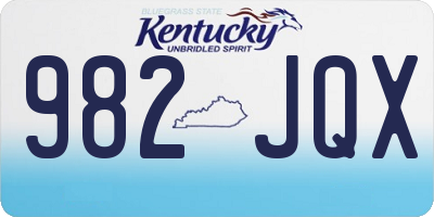 KY license plate 982JQX