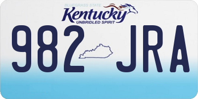 KY license plate 982JRA