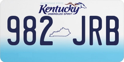 KY license plate 982JRB