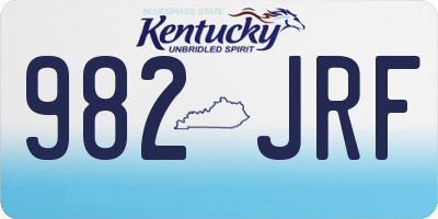 KY license plate 982JRF