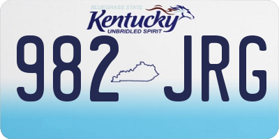 KY license plate 982JRG