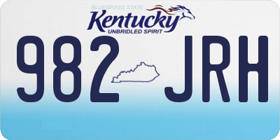 KY license plate 982JRH