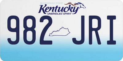 KY license plate 982JRI
