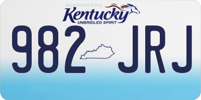 KY license plate 982JRJ