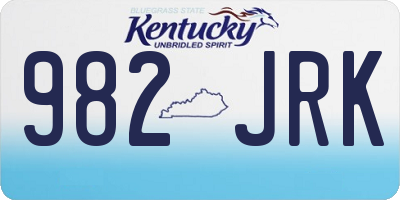 KY license plate 982JRK
