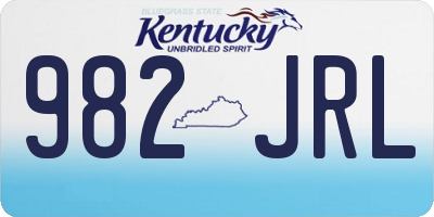 KY license plate 982JRL