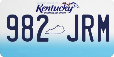 KY license plate 982JRM