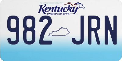KY license plate 982JRN