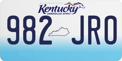 KY license plate 982JRO